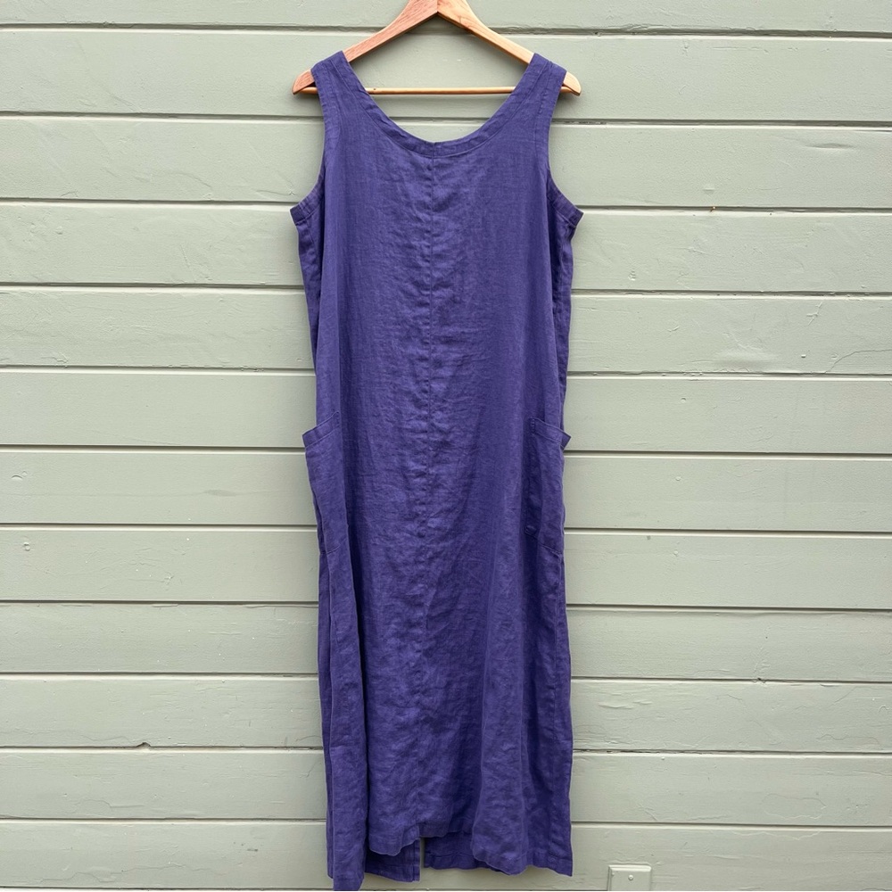 VTG 100% Linen 2 Chico’s Design maxi shift dress